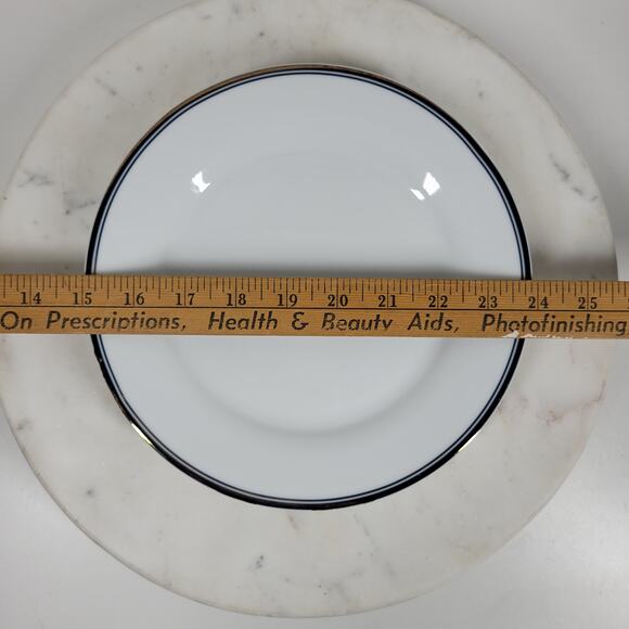 Williams Sonoma Open Kitchen Salad Plate 9" Gold Trim Porcelain 2-Pc Dinnerware - Picture 12 of 12